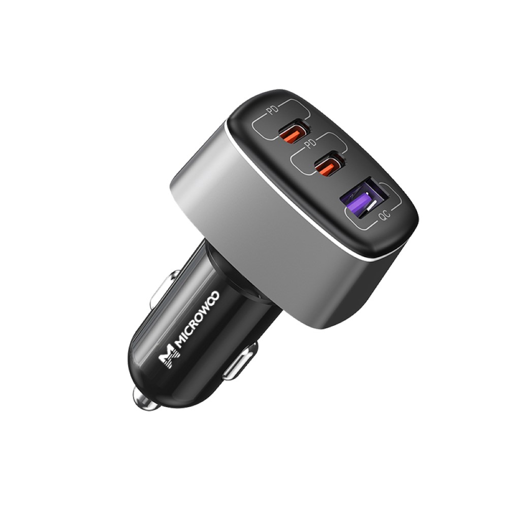 Car Charger (3 Ports) 1xUSBA+2xTypeC